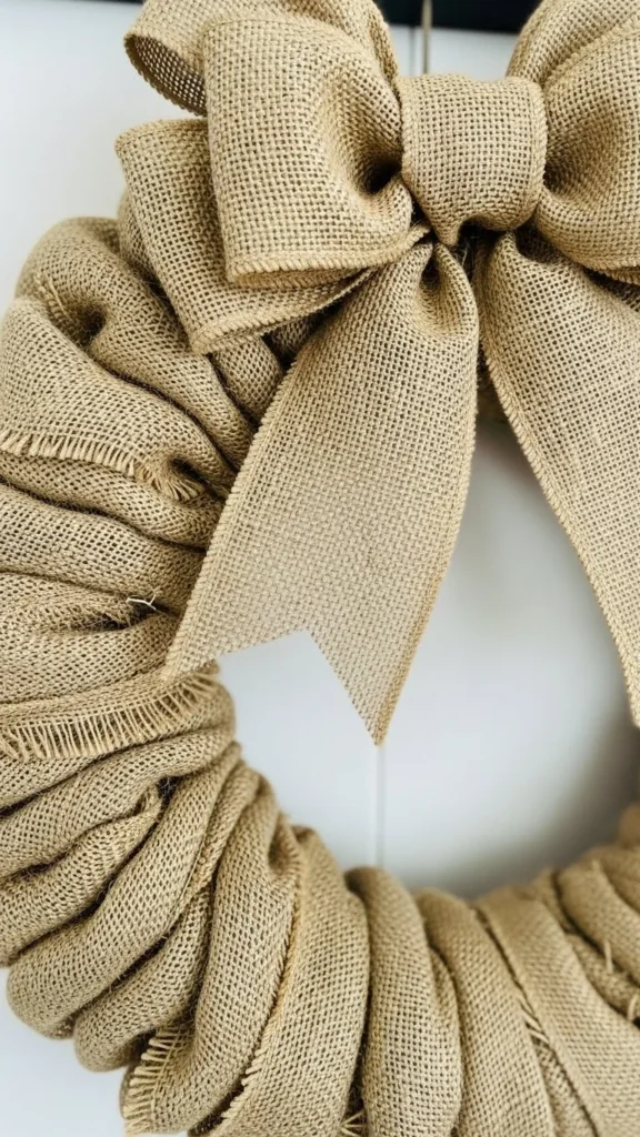 Burlap Bow Farmhouse Wreath