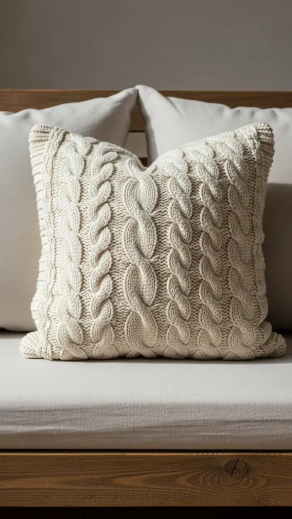 Cable-Knit Sweater Pillow