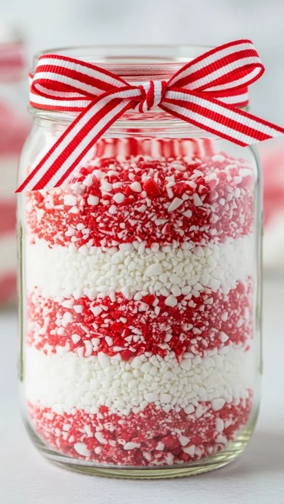 Candy Cane Layered Jar