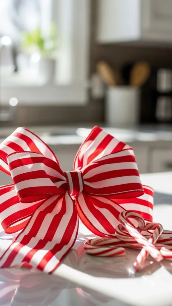 Candy Cane Stripe Bow