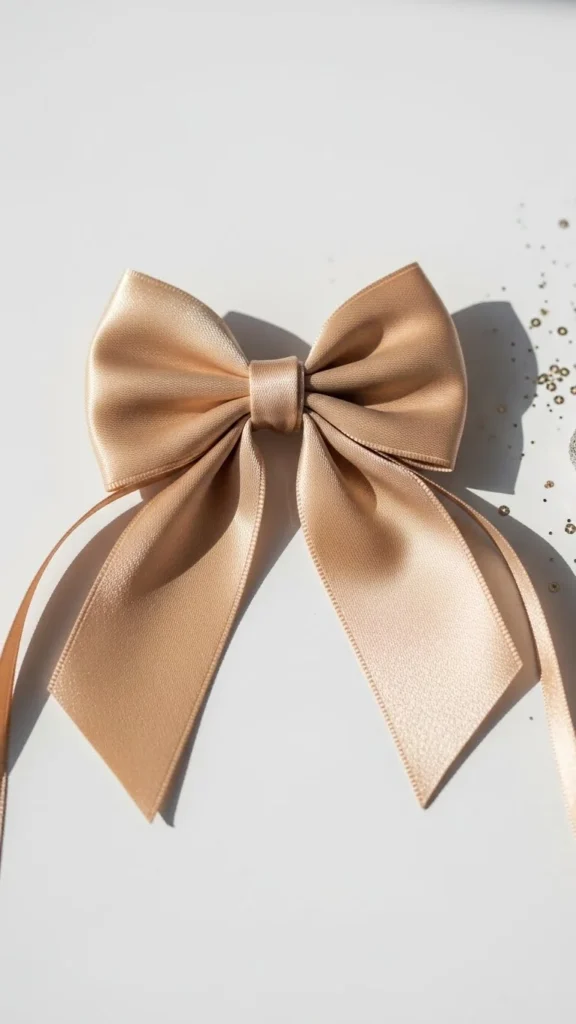 Champagne Satin Double Bow