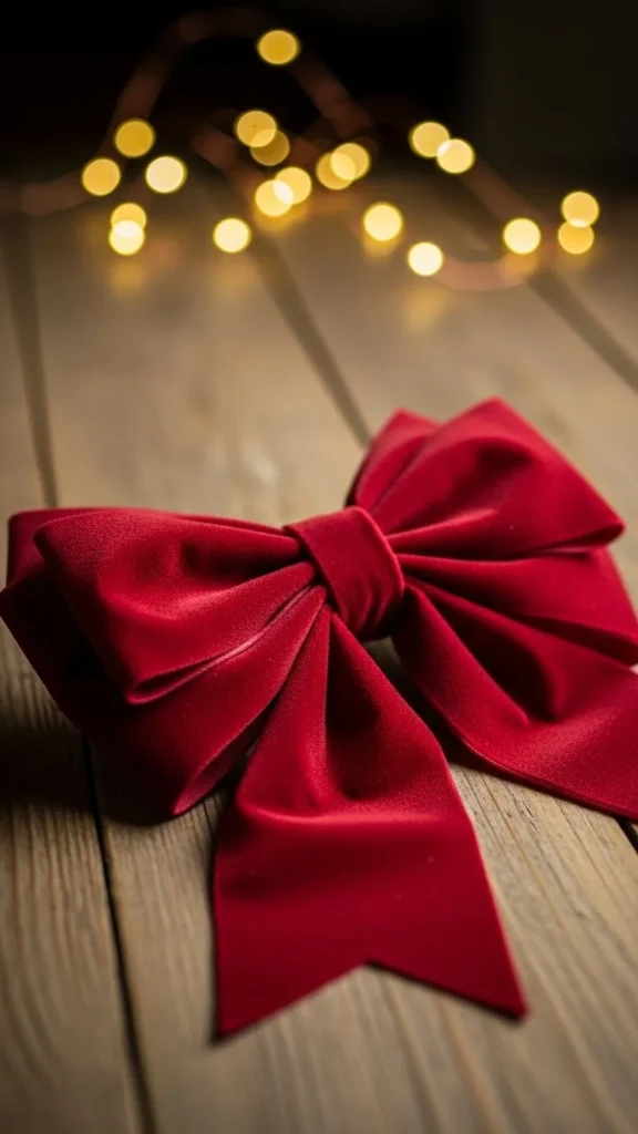 Classic Layered Red Velvet Bow
