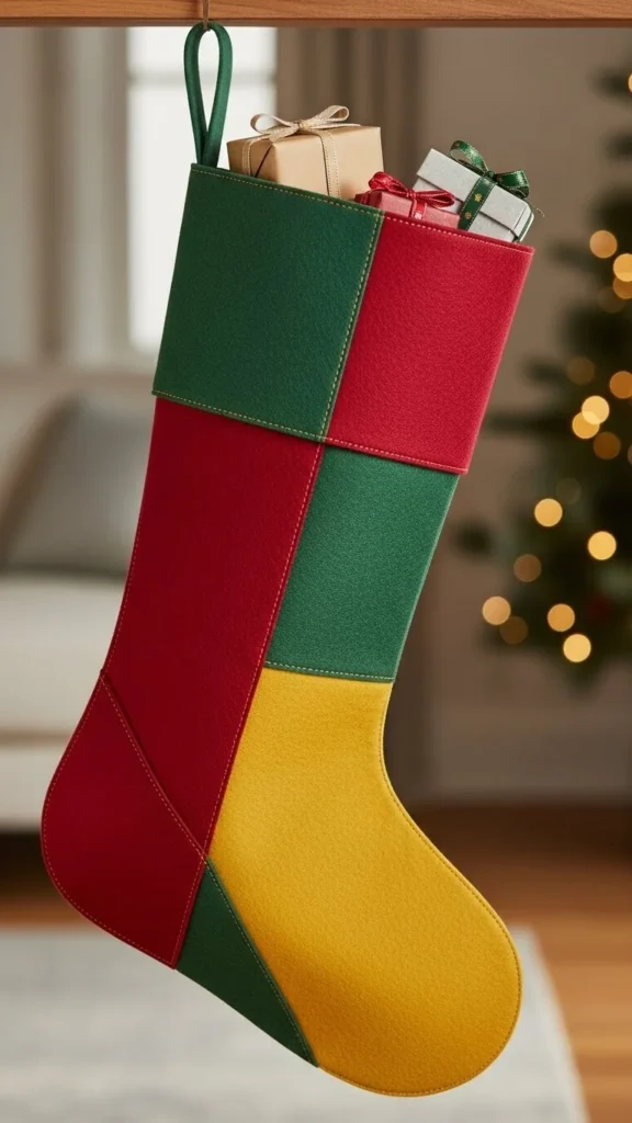Color-Block Felt Stocking