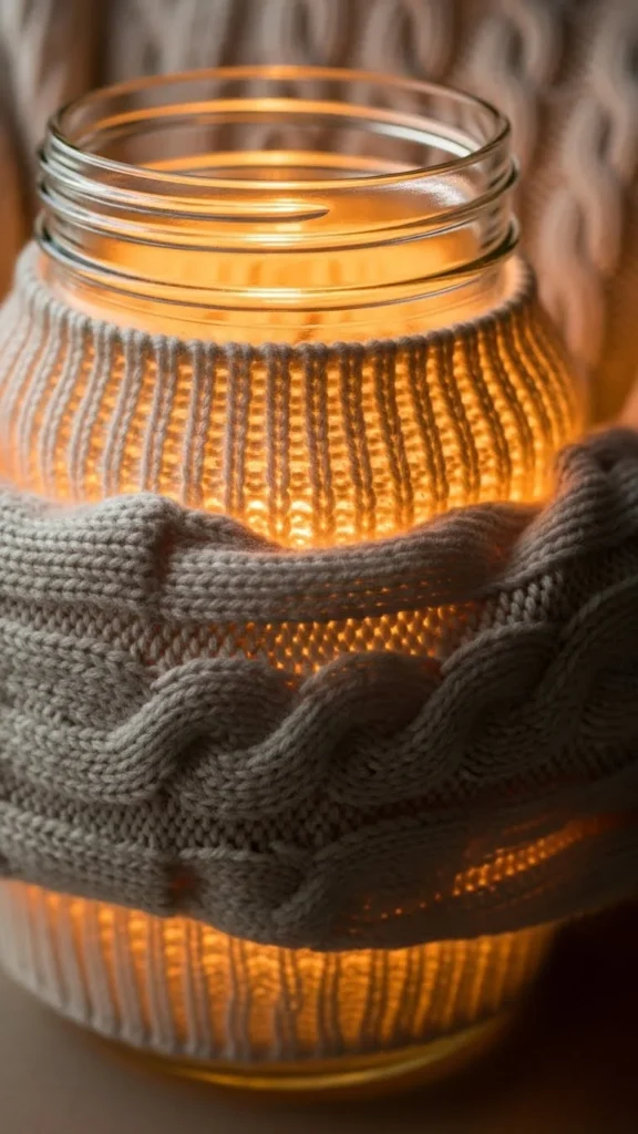 Cozy Sweater-Wrapped Jar