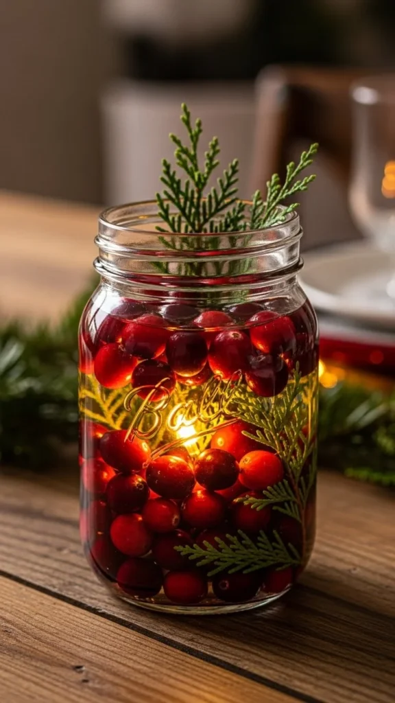 Cranberry Glow Mason Jar