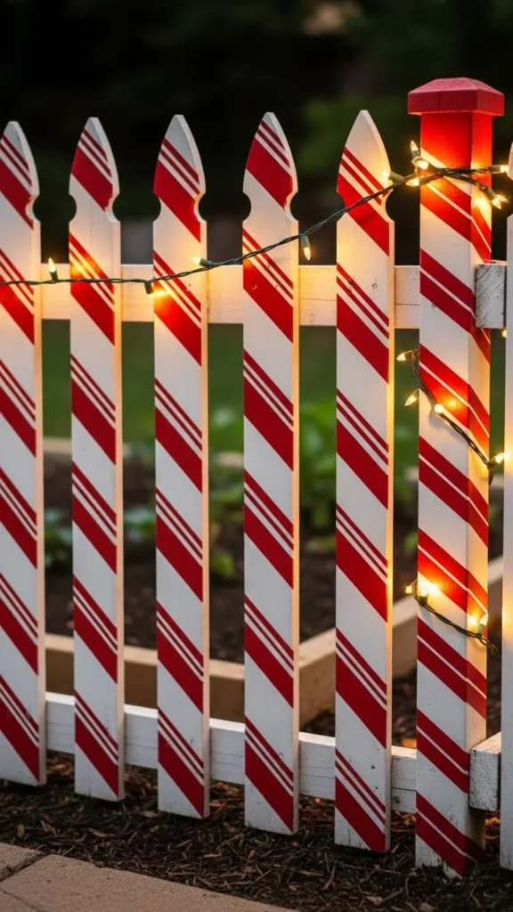 DIY Candy Cane Fence Line