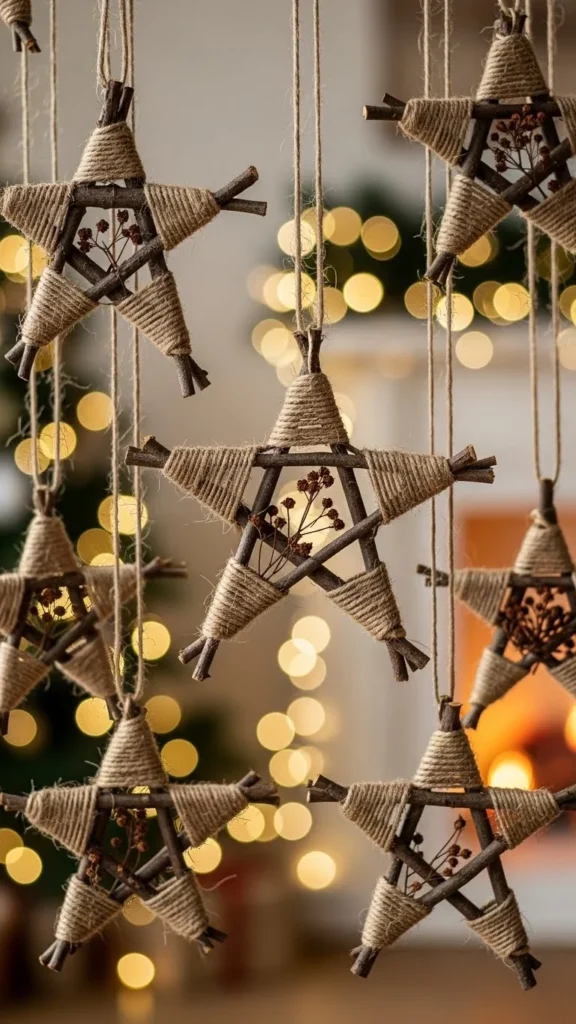 DIY Christmas Branch Stars