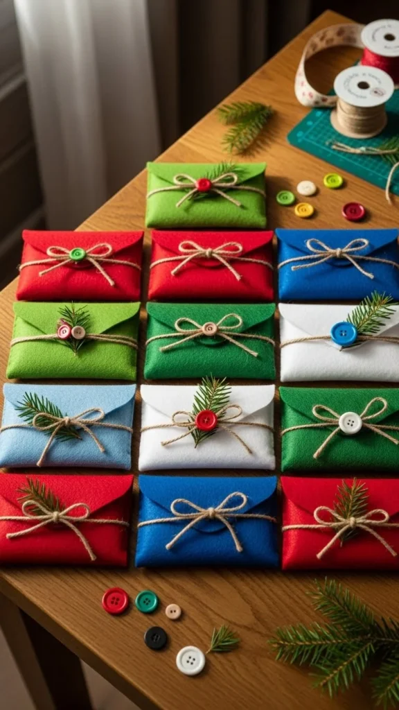 DIY Christmas Felt Envelopes