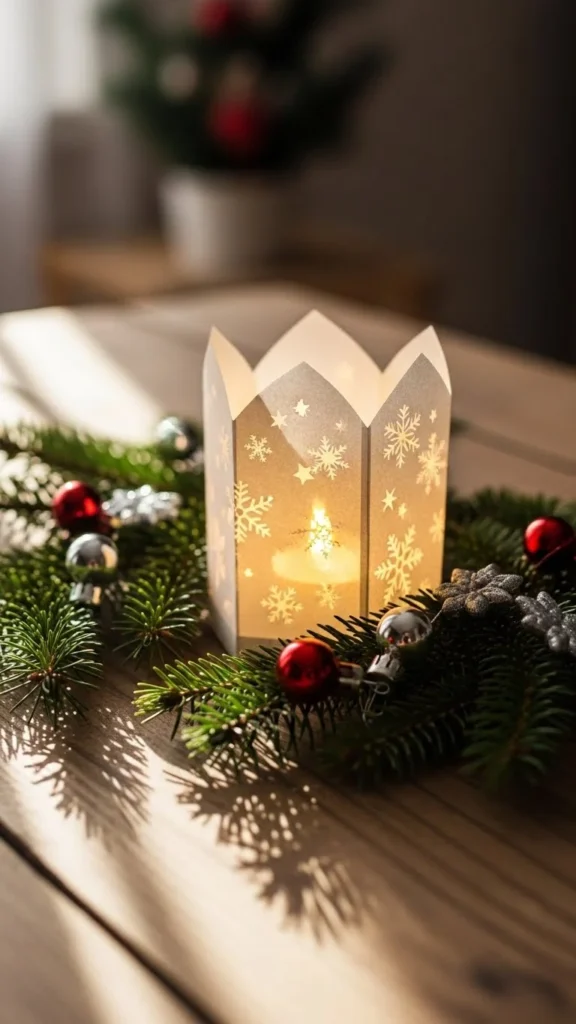 DIY Christmas Paper Candle Holders