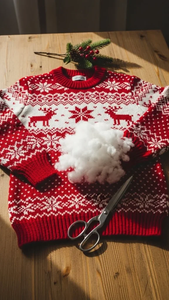 DIY Christmas Sweater Pillows