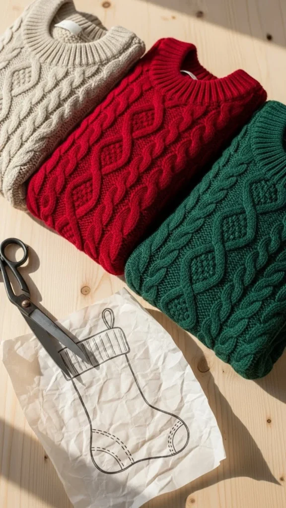 DIY Christmas Sweater Stockings