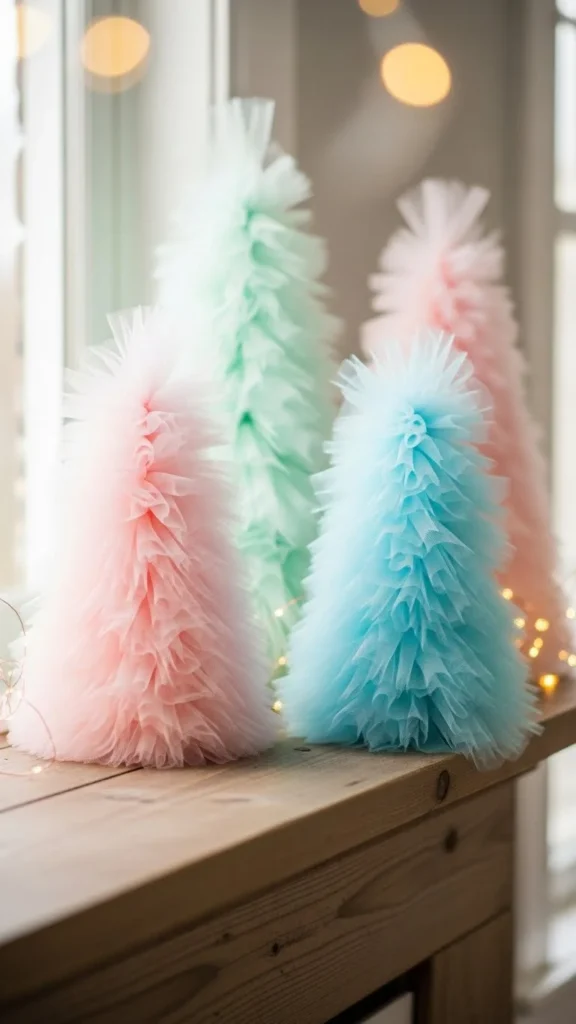 DIY Christmas Tulle Trees
