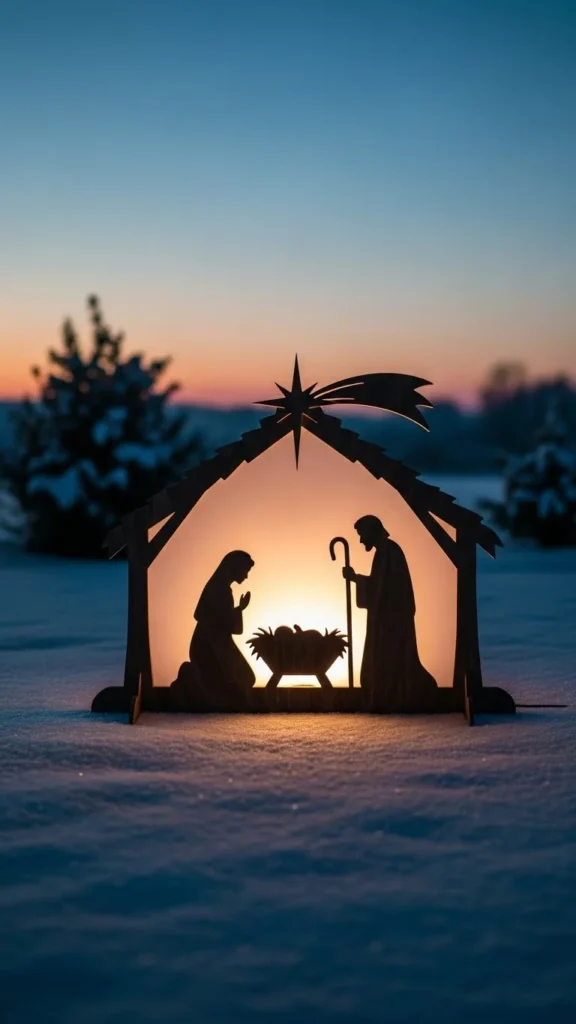 DIY Outdoor Nativity Silhouette