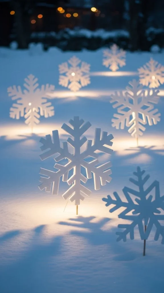 DIY Snowflake Yard Stakes
