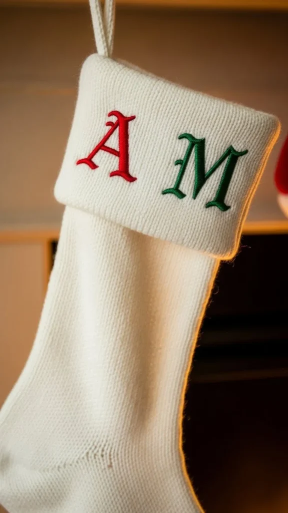 Embroidered Initial Stocking