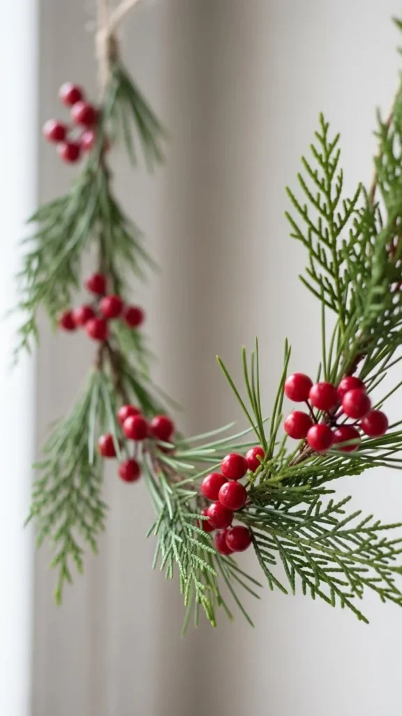 Evergreen & Berry Minimalist Garland