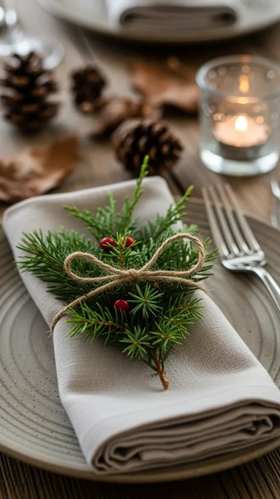 Evergreen Sprig Rings