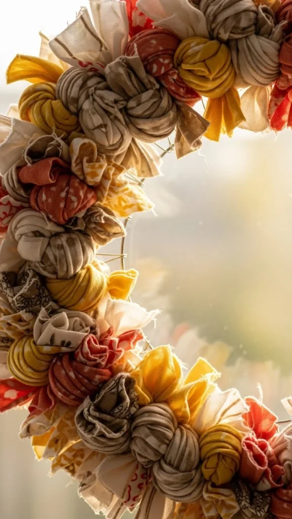 Fabric Scrap Wreath Rings