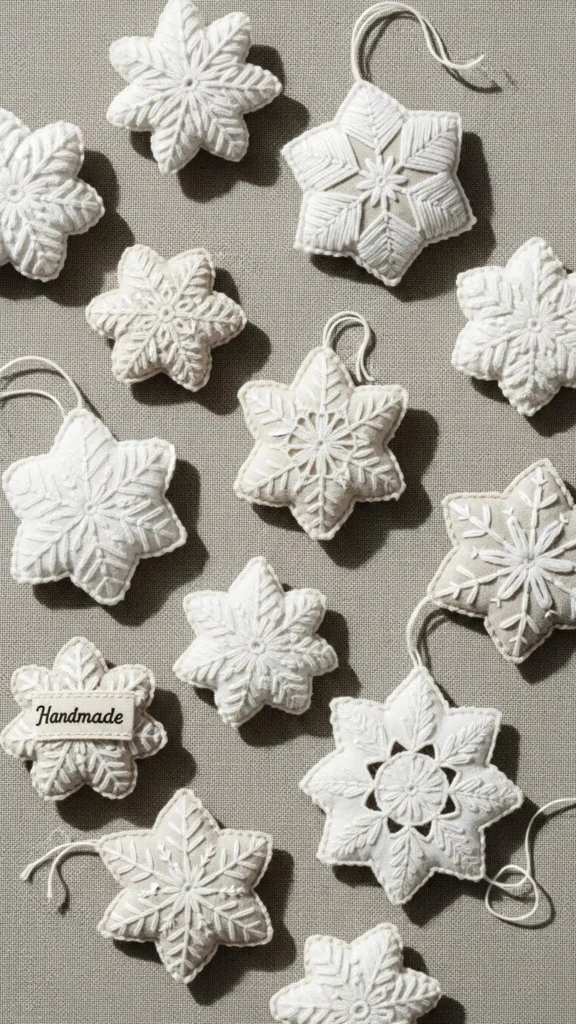 Fabric Snowflake Wall Art