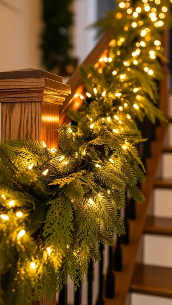 Faux Cedar & Light Garland