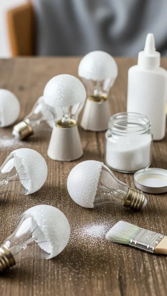 Faux Snow Glitter Bulbs