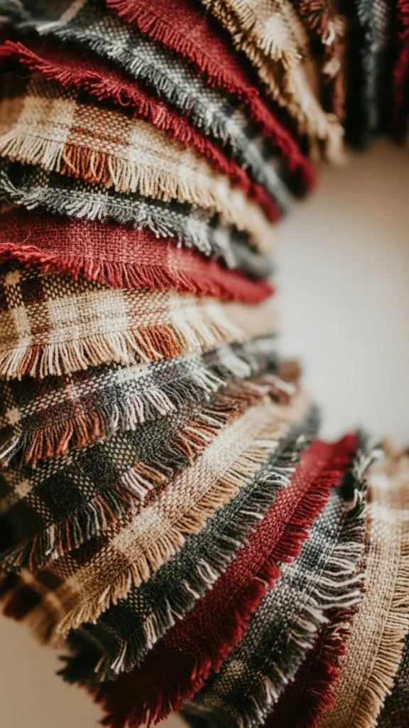 Flannel Strip Cozy Wreath