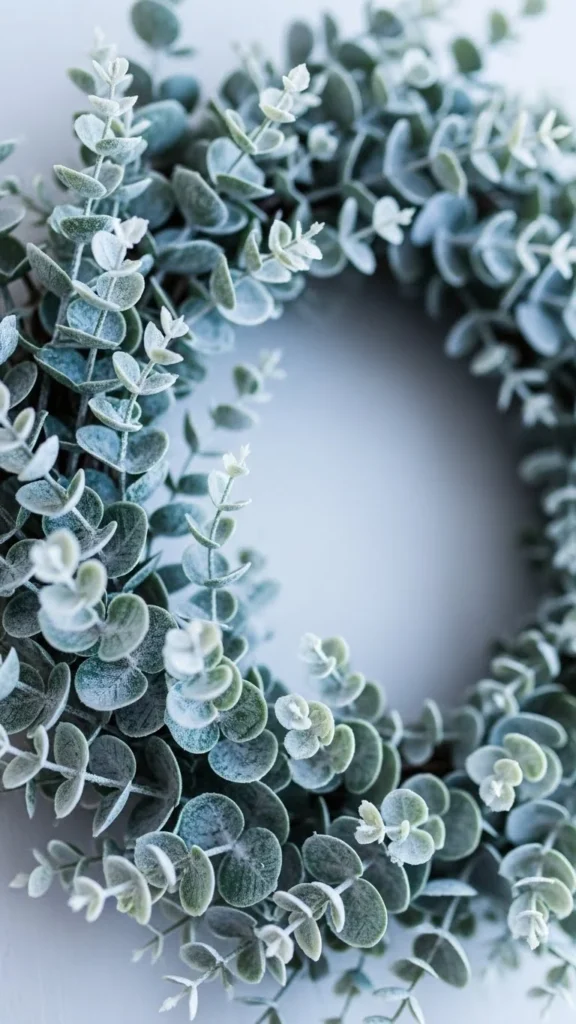Frosted Eucalyptus Winter Wreath