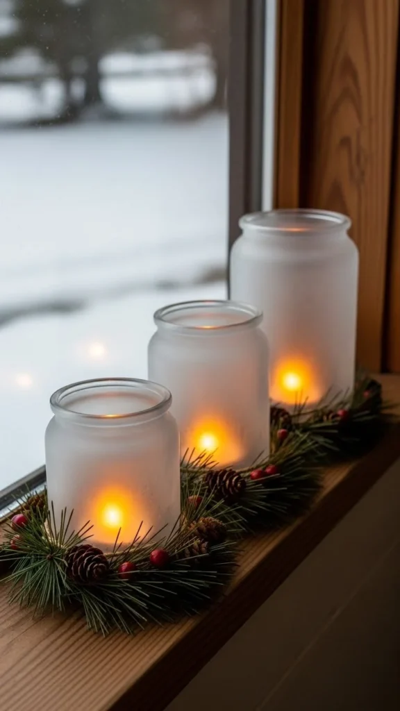 Frosted Window Candle Jars