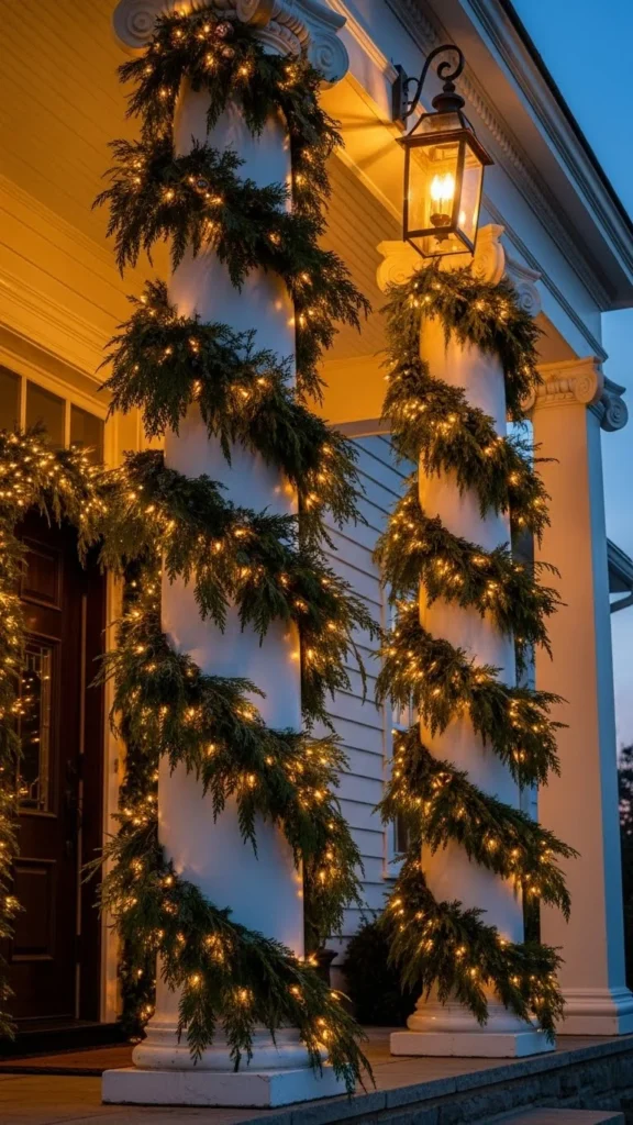 Garland-Wrapped Columns