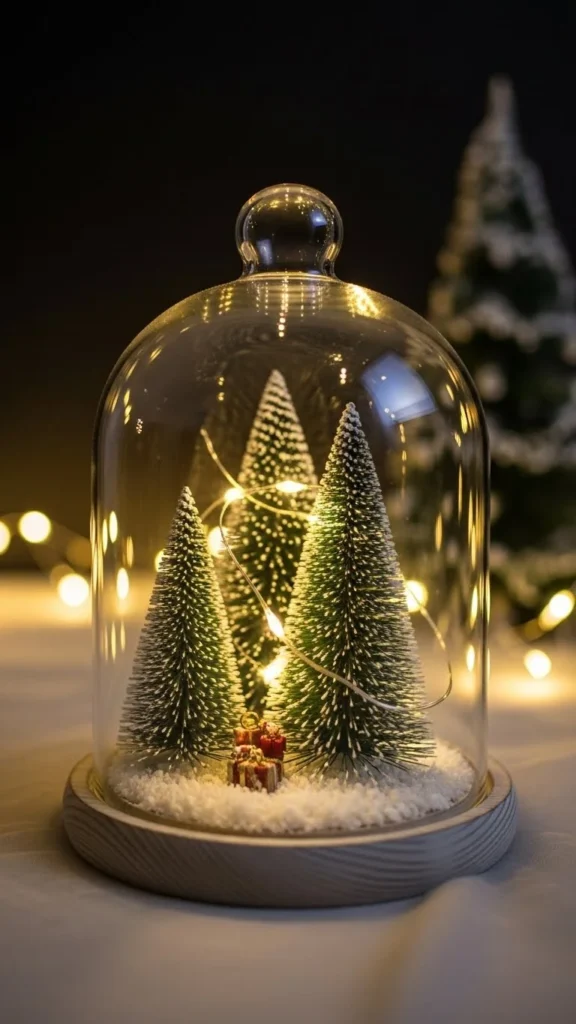 Glass-Cloche Winter Scene