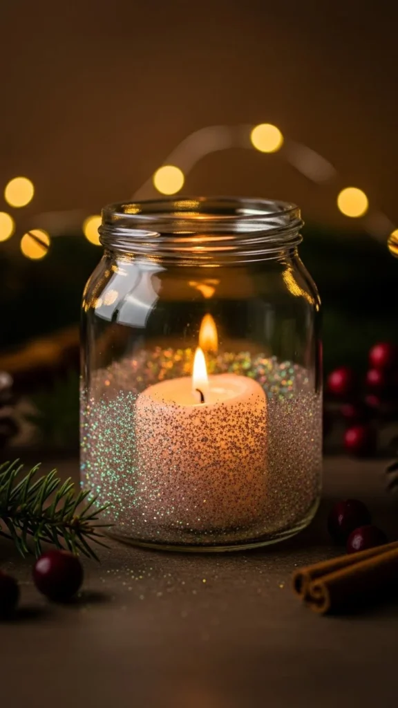 Glitter-Dipped Jar