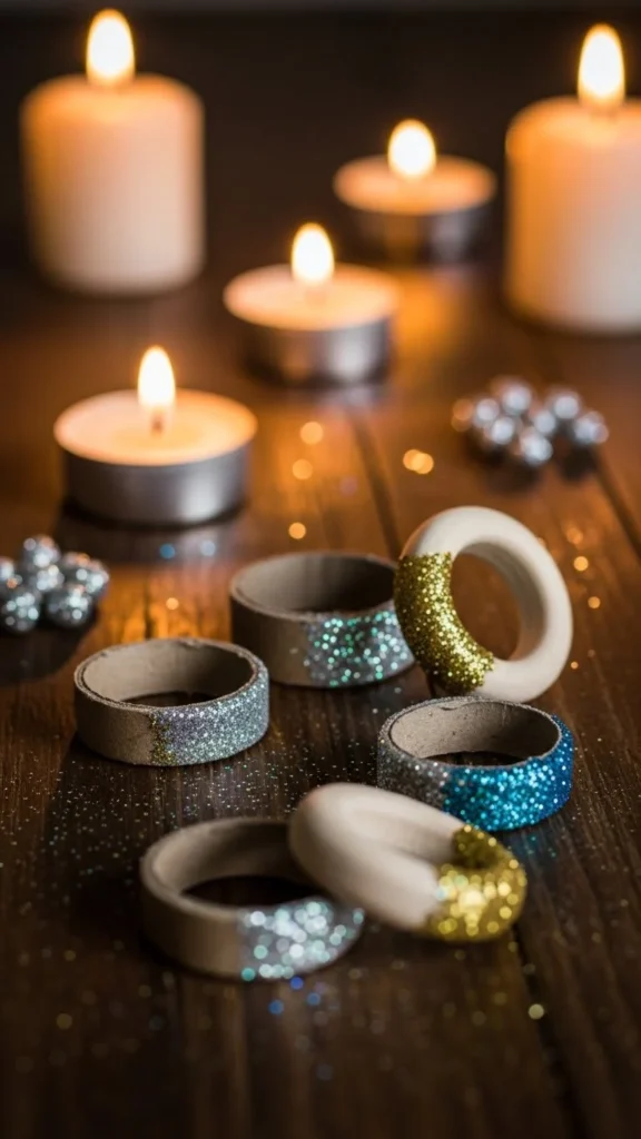 Glitter-Dipped Rings