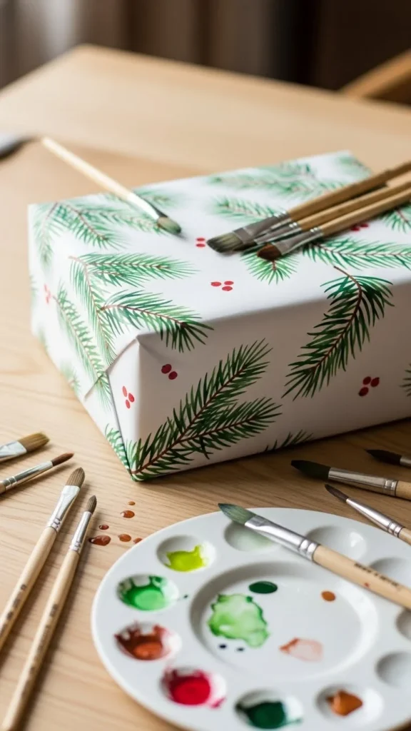 Hand-Painted Evergreen Wrap