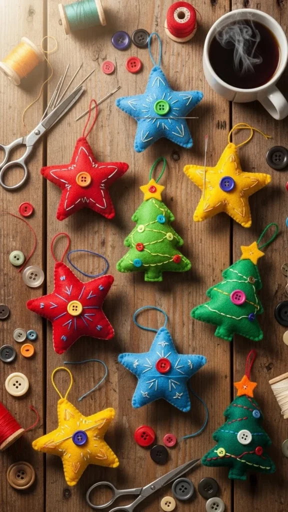 Hand-Stitched Felt Ornaments