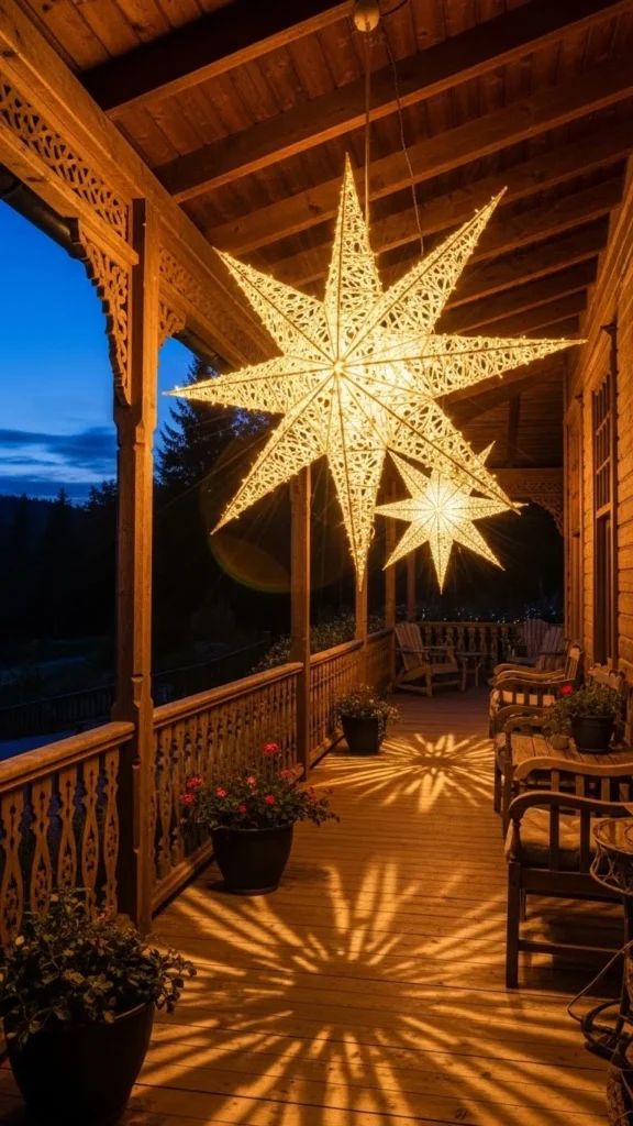 Hanging Porch Star Lights