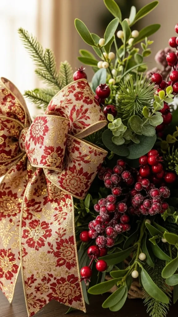 Holiday Floral Accent Bow