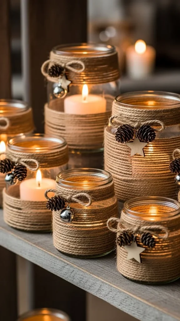 Jute-Wrapped Farmhouse Holders