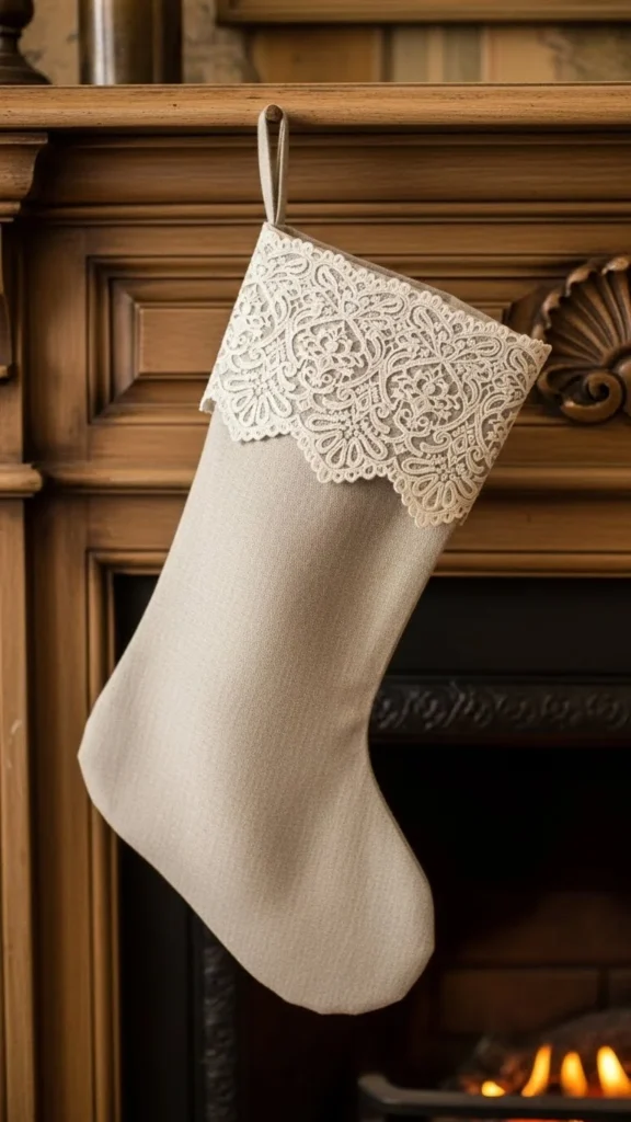 Lace-Trim Cottage Stocking