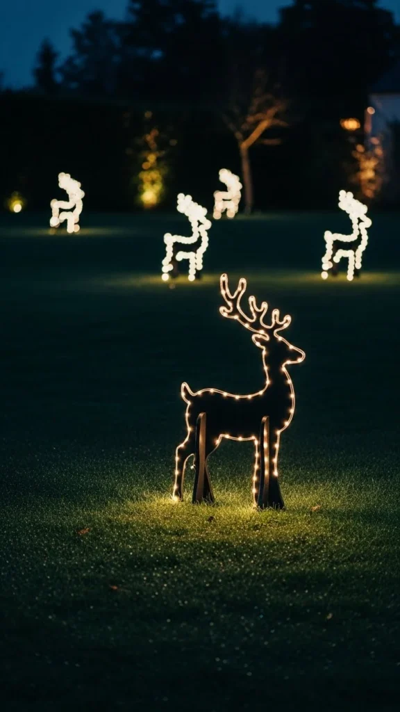 Light-Up Yard Reindeer Silhouettes