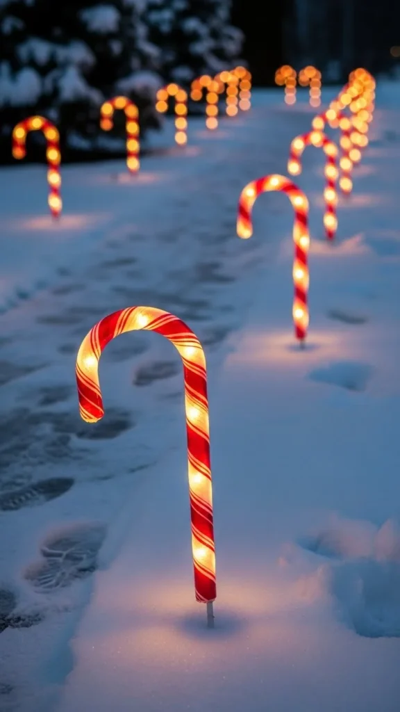 Lighted Pathway Candy Canes