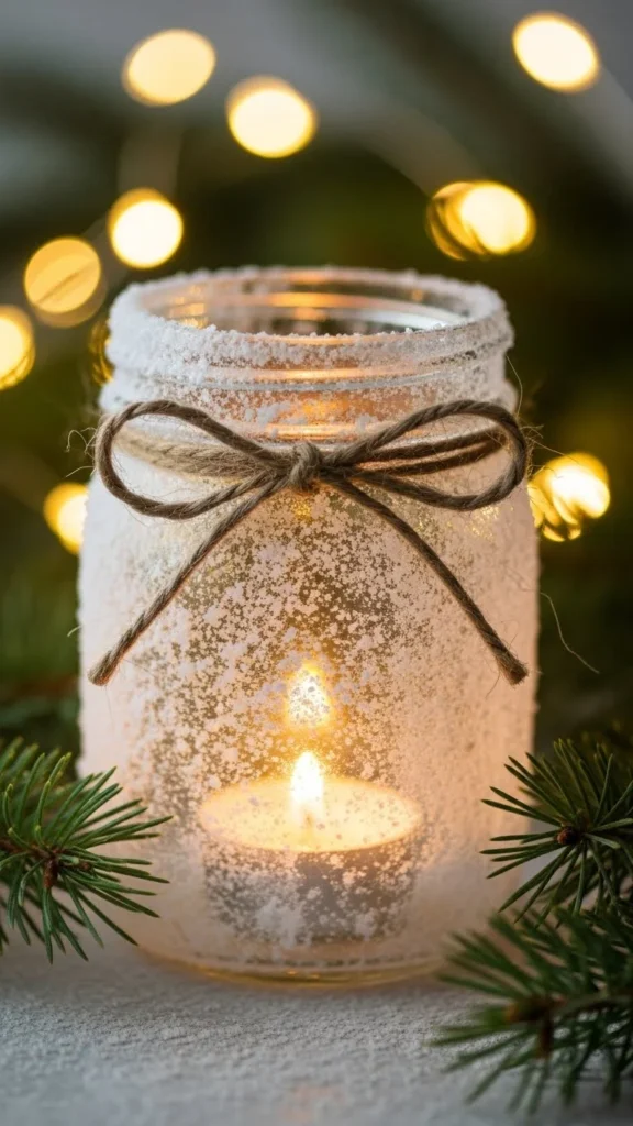Mason Jar Snowy Glow Holder