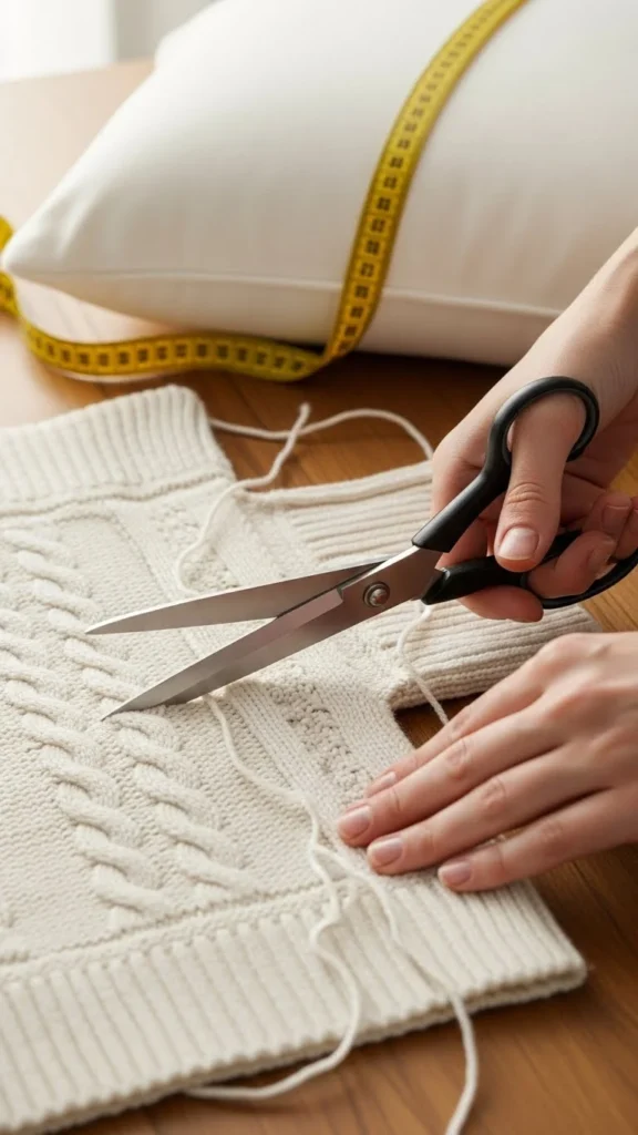 Measure and Cut Your Sweater Pieces