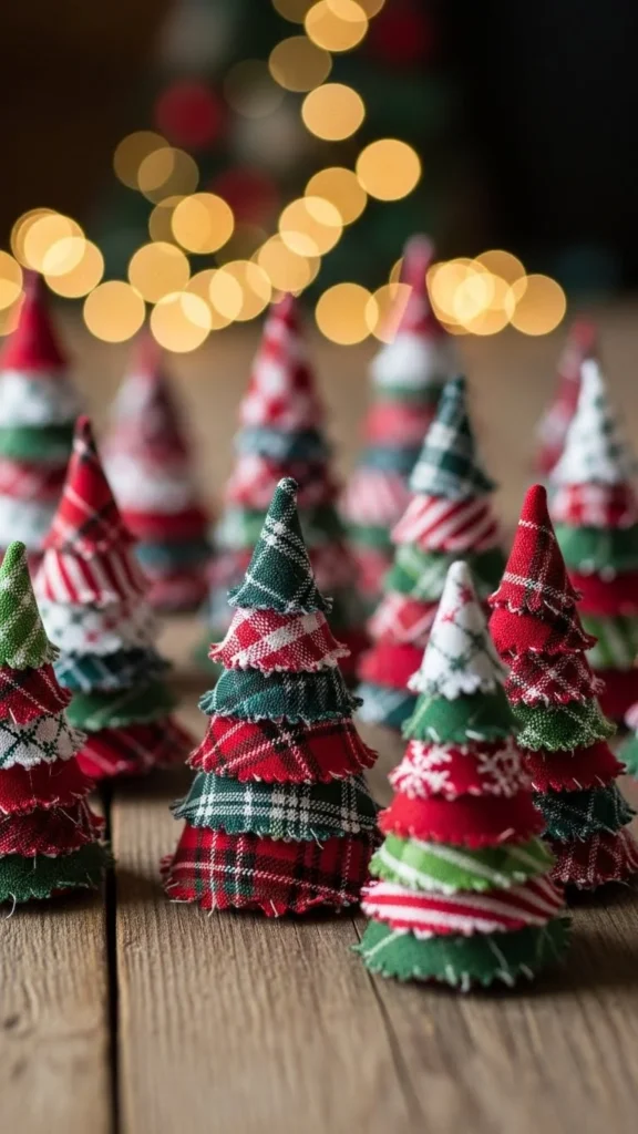Mini Fabric Christmas Trees