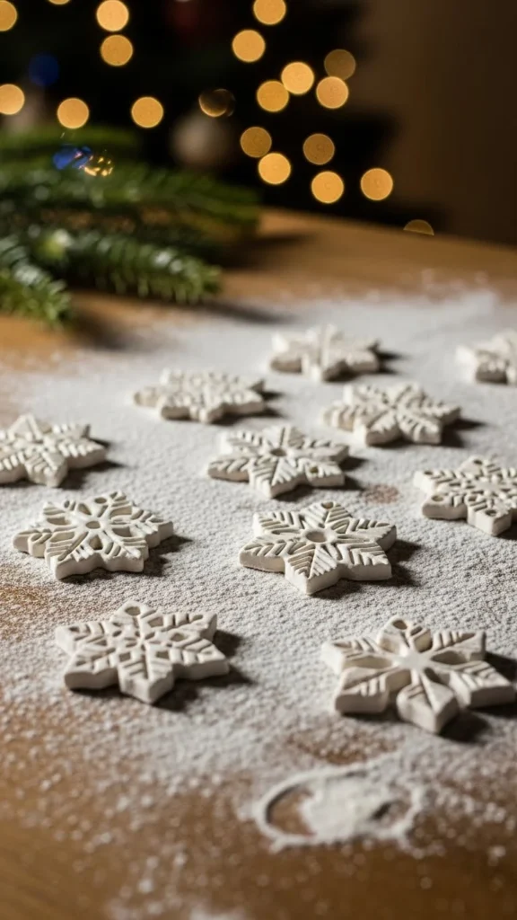 Mini Snowflake Clay Ornaments
