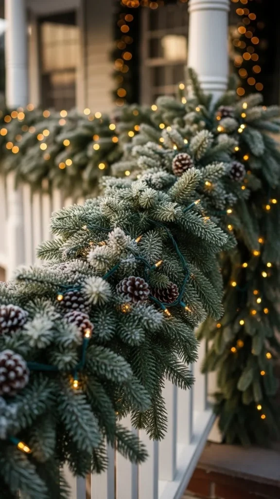 Oversized Evergreen Garland Railings