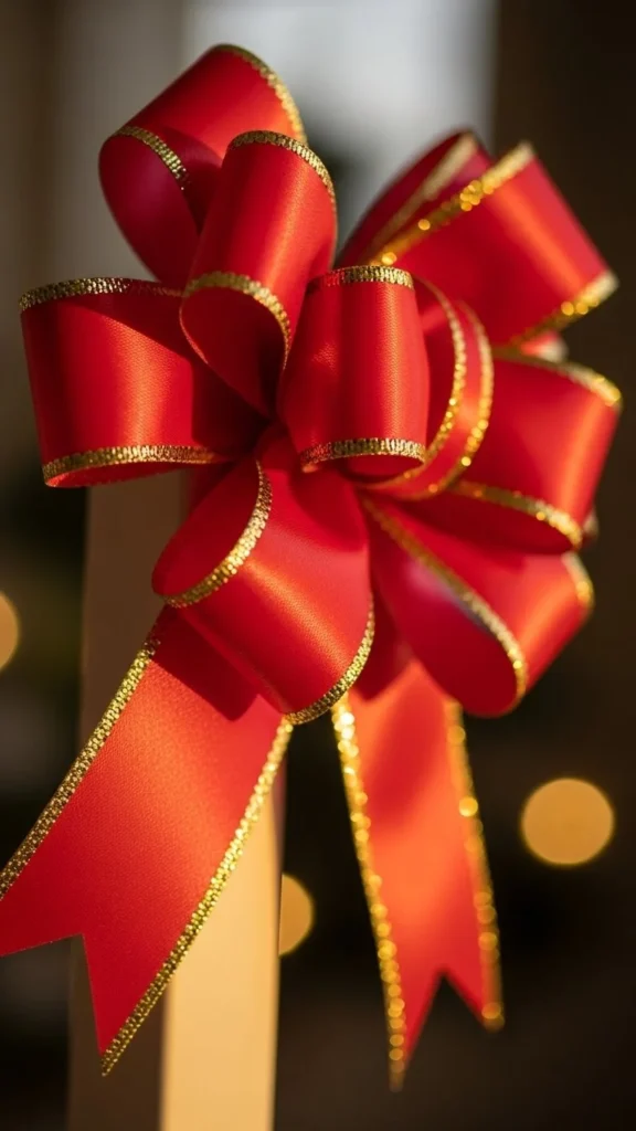 Red-and-Gold Holiday Bow
