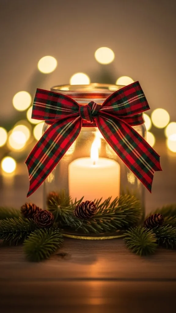 Ribbon-Wrapped Candle Jar