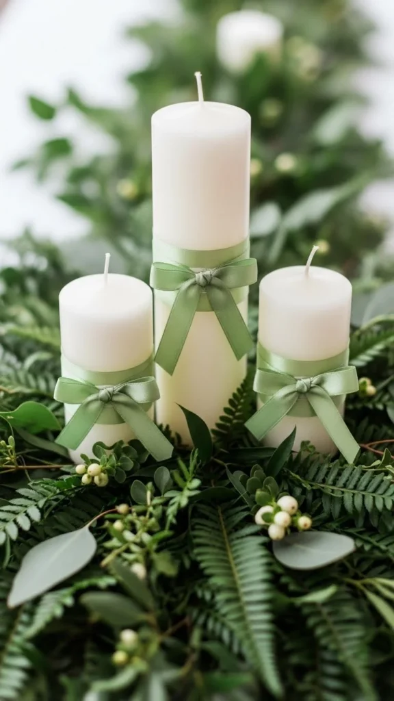 Ribbon-Wrapped Candle Trio