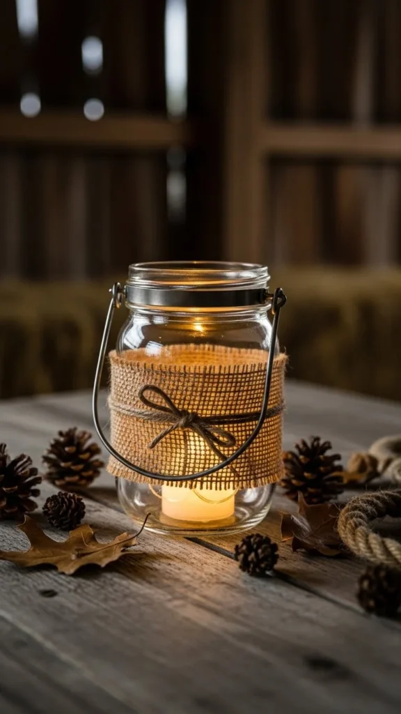Rustic Farmhouse Lantern Jar
