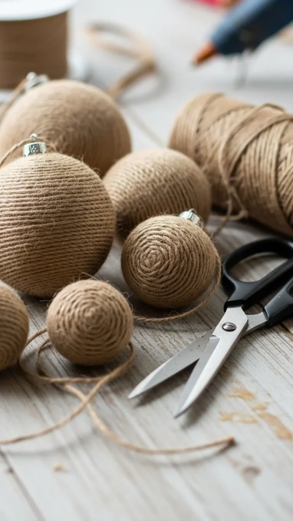 Rustic Jute Ball Ornaments